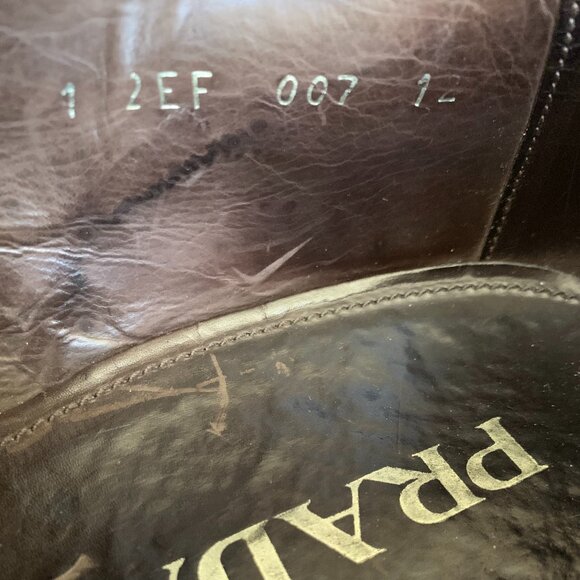 Prada Men\'s Brown Leather Dress-up Oxfords. main image 4